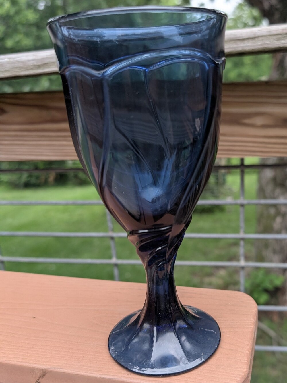 Noritake "Sweet Swirl" Glasses Goblets ice Tea Water Blue